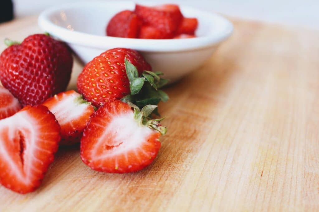 Image of sliced strawberries.